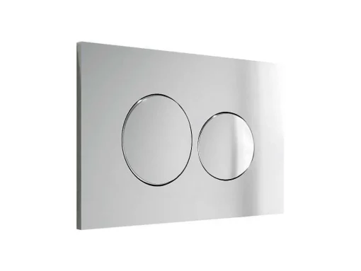 Set Voor Witte Hang-Wc Met Voorwandsysteem En Chroomkleurige Ronde Bedieningsplaat - Clemona