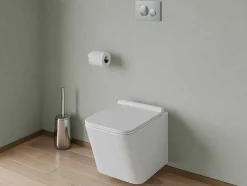 Set Voor Witte Hang-Wc Met Voorwandsysteem En Chroomkleurige Ronde Bedieningsplaat - Clemona