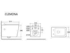 Set Voor Witte Hang-Wc Met Voorwandsysteem En Chroomkleurige Ovalen Bedieningsplaat - Clemona