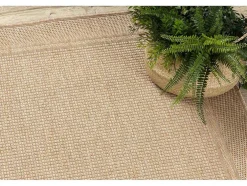 Sisal Tapijt Timo 5979 Buitenshuis Kader Donker Beige 240X330 Cm