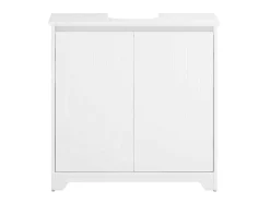 Sobuy Badkamer Onder Aanrecht, Onder Aanrecht, Onder Wastafel, Aanrecht, Gootsteen Afdekking Met 2 Deuren, 60X30X60 Cm, Wit, Bzr108-Ii-W