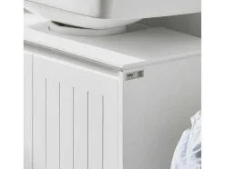 Sobuy Badkamer Onder Aanrecht, Onder Aanrecht, Onder Wastafel, Aanrecht, Gootsteen Afdekking Met 2 Deuren, 60X30X60 Cm, Wit, Bzr108-Ii-W