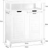 Sobuy Badkamermeubel Toiletkast Ladekast Kastopbergmeubel Met 2 Deuren, Verstelbare Planken, 70X35X90 Cm, Bzr121-W
