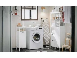 Sobuy Badkamermeubel Toiletkast Ladekast Kastopbergmeubel Met 2 Deuren, Verstelbare Planken, 70X35X90 Cm, Bzr121-W