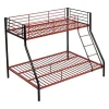 Stapelbed Elevatio Iv - 90 En 140 X 190 Cm - Staal - Zwart En Rood