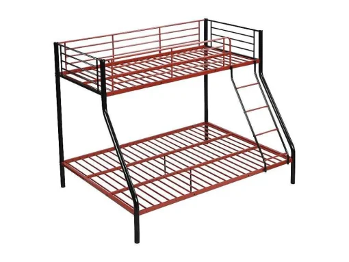 Stapelbed Elevatio Iv - 90 En 140 X 190 Cm - Staal - Zwart En Rood