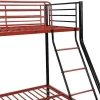 Stapelbed Elevatio Iv - 90 En 140 X 190 Cm - Staal - Zwart En Rood + Matras