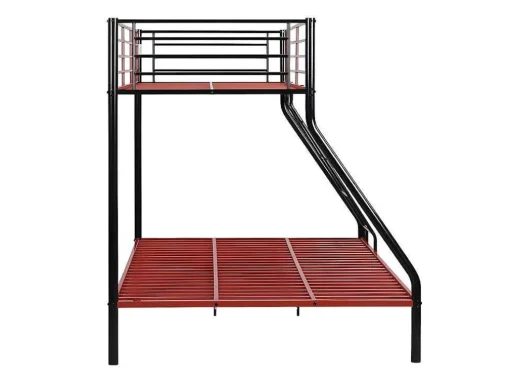 Stapelbed Elevatio Iv - 90 En 140 X 190 Cm - Staal - Zwart En Rood
