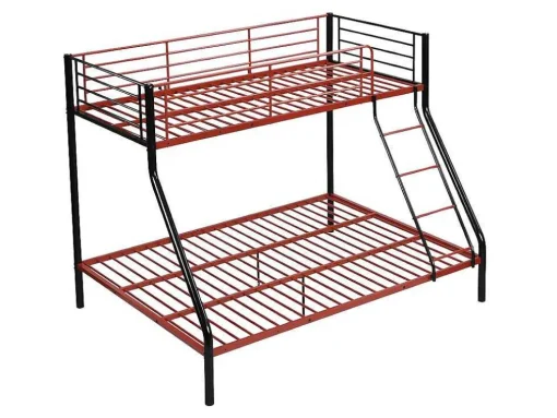 Stapelbed Elevatio Iv - 90 En 140 X 190 Cm - Staal - Zwart En Rood + Matras
