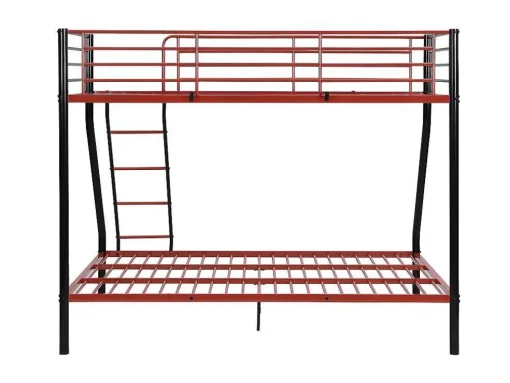 Stapelbed Elevatio Iv - 90 En 140 X 190 Cm - Staal - Zwart En Rood