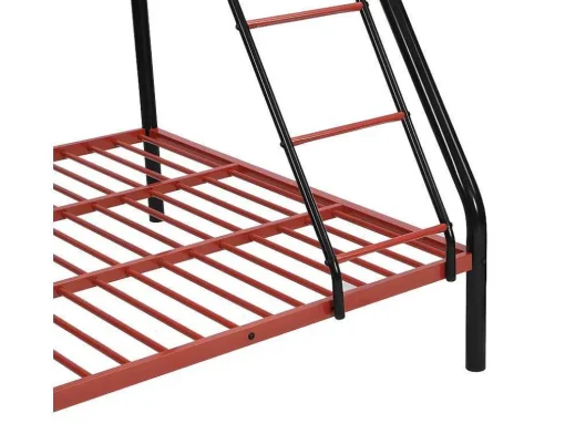 Stapelbed Elevatio Iv - 90 En 140 X 190 Cm - Staal - Zwart En Rood