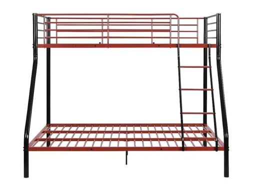 Stapelbed Elevatio Iv - 90 En 140 X 190 Cm - Staal - Zwart En Rood