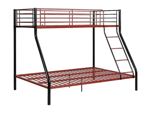 Stapelbed Elevatio Iv - 90 En 140 X 190 Cm - Staal - Zwart En Rood