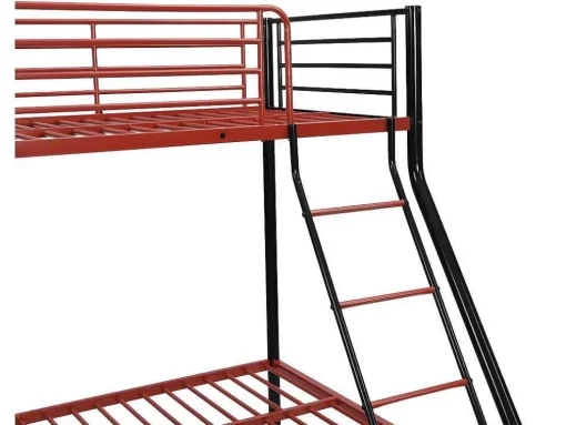 Stapelbed Elevatio Iv - 90 En 140 X 190 Cm - Staal - Zwart En Rood