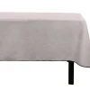Tafellaken Van Katoen En Linnen Met Zwarte Rand - 170 X 170 Cm - Taupegrijs - Borina