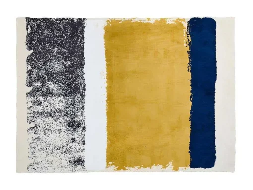Tapijt Camden - Polyester - 120 X 170 Cm - Mosterdkleur, Marineblauw, Grijs