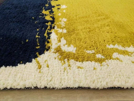 Tapijt Camden - Polyester - 120 X 170 Cm - Mosterdkleur, Marineblauw, Grijs