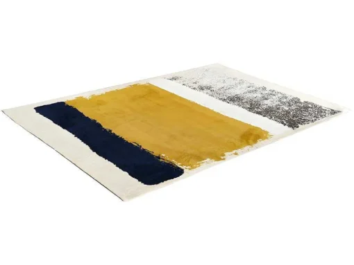 Tapijt Camden - Polyester - 120 X 170 Cm - Mosterdkleur, Marineblauw, Grijs