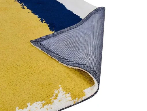 Tapijt Camden - Polyester - 120 X 170 Cm - Mosterdkleur, Marineblauw, Grijs