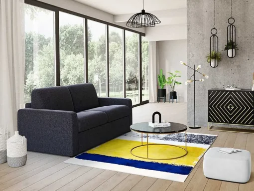 Tapijt Camden - Polyester - 120 X 170 Cm - Mosterdkleur, Marineblauw, Grijs
