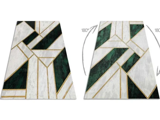 Tapijt Emerald Exclusief 1015 Glamour, Stijlvol Marmer, Geometrisch Fl 120X170 Cm