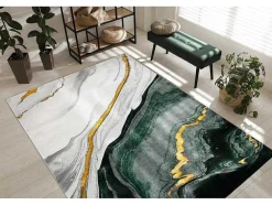 Tapijt Emerald Exclusief 1017 Glamour, Stijlvol Marmer Fles Groen / Go 140X190 Cm