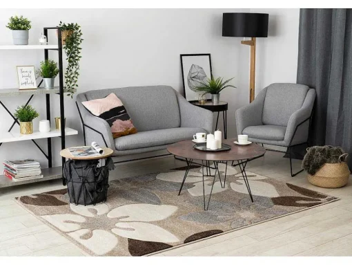 Tapijt Feel 1602/15055 Bloemen , Beige / Grijskleuring 200X290 Cm