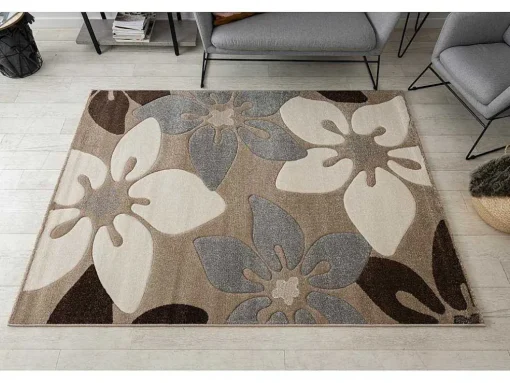Tapijt Feel 1602/15055 Bloemen , Beige / Grijskleuring 200X290 Cm