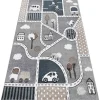 Tapijt Fun Strade Voor Kinderen, Straat, Stad Van Grijs 140X190 Cm