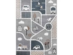 Tapijt Fun Strade Voor Kinderen, Straat, Stad Van Grijs 140X190 Cm