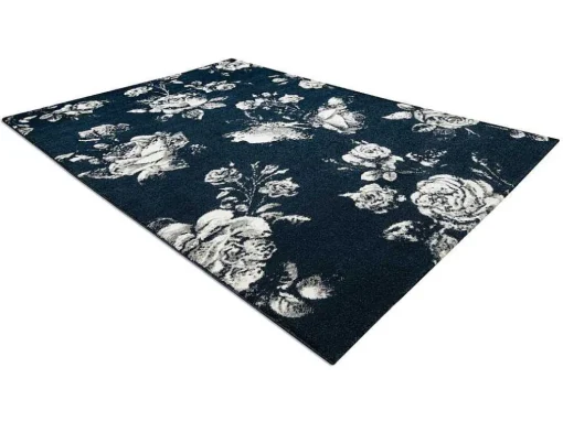 Tapijt Gnab 60642734 Bloemen , Rozekleuringe Blauw / Wit 140X200 Cm