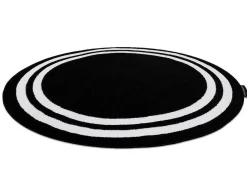 Tapijt Hampton Kader Rond Zwart Cercle 140 Cm