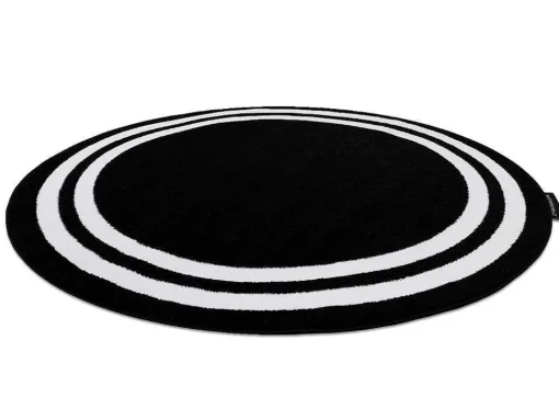 Tapijt Hampton Kader Rond Zwart Cercle 140 Cm