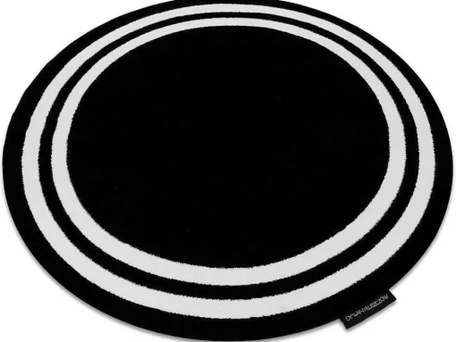 Tapijt Hampton Kader Rond Zwart Cercle 140 Cm