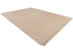 Tapijt Jute 3650 Beige Een Kleur - Jute, Platgeweven, Franjes 140X190 Cm