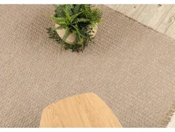 Tapijt Jute 3650 Beige Een Kleur - Jute, Platgeweven, Franjes 140X190 Cm