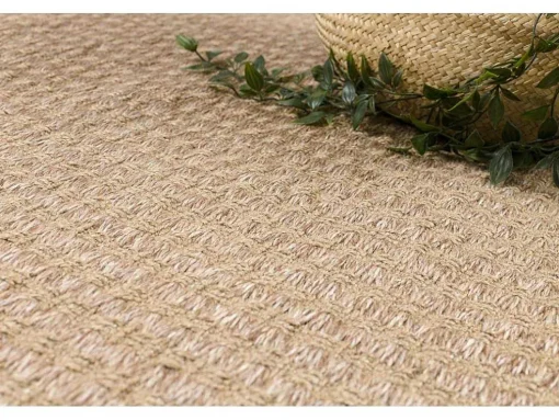 Tapijt Jute 3650 Beige Een Kleur - Jute, Platgeweven, Franjes 140X190 Cm