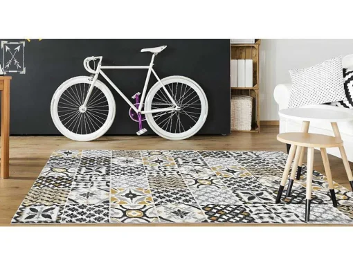 Tapijt Met Vloertegeleffect Ornico - 120 X 170 Cm - Meerkleurig