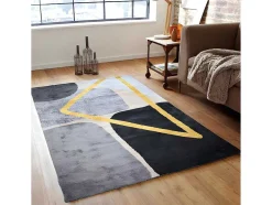 Tapijt Moderne Stijl Picadilly - 160X230Cm - Grijs, Zwart En Goud