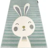 Tapijt Petit Rabbit Konijn , Konijntje Groen 140X190 Cm