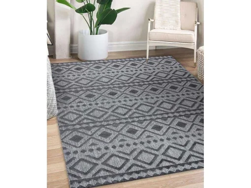 Tapijt Structureel Sole D3852 Boho, Diamanten Plat Geweven, Twee Poolh 200X290 Cm