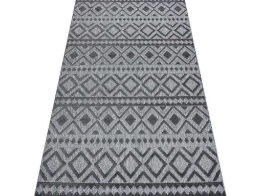 Tapijt Structureel Sole D3852 Boho, Diamanten Plat Geweven, Twee Poolh 200X290 Cm