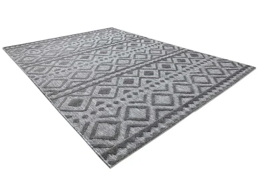 Tapijt Structureel Sole D3852 Boho, Diamanten Plat Geweven, Twee Poolh 200X290 Cm