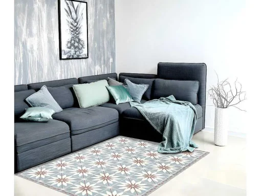 Tapijt Van Vinyl Met Bloempatroneneffect Florita - 120 X 180 Cm