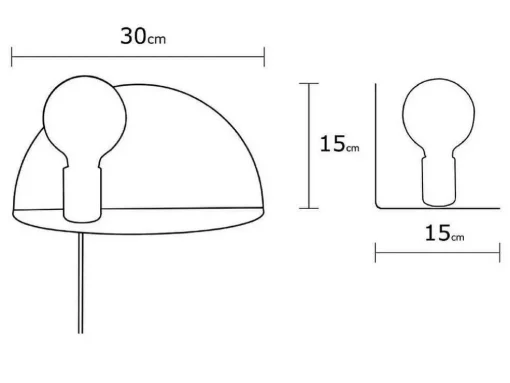 Taranto Wandlamp, Goud, 30 X 15 X 15 Cm, Epikasa