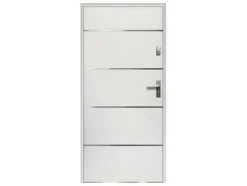 Toegangsdeur Van Massief Staal En Roestvrij Staal H207 X B100 Cm Wit - Links Duwend - Naxara