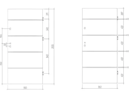 Toegangsdeur Van Roestvrij Staal H207 X B100 Cm Eik-Effect - Links - Naxara