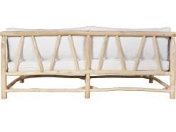 Tuinbank Van Teakhout Met Kussens - Licht Naturel En Wit - Tulum