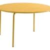 Tuineethoek Van Metaal - Een Tafel D110 Cm En 4 Opstapelbare Stoelen - Mosterdgeel - Mirmande Van Mylia