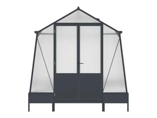 Tuinkas Van Polycarbonaat 9,1 M Met Grondplaat- Antraciet - Asarina
